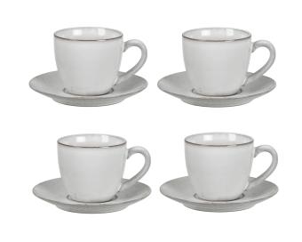 Broste Copenhagen Nordic Sand koffie kopje en schotel set van 4