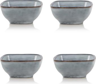 Broste Copenhagen Nordic Sea Servies set van 4 vierkante schaaltjes L 7,5 x B 8 x H 4 cm - Bowl Square