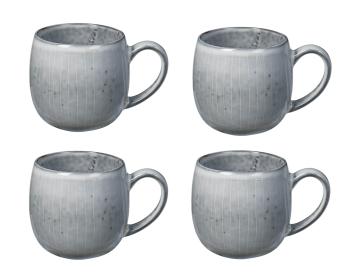 Broste Copenhagen Nordic Sea set van 4 theebekers met oor Reactive glazed stoneware Ø 10 x H10 cm, 45 cl