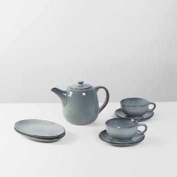 Broste Copenhagen Nordic Sea Tea For Two - includes 2 plates, 2 cups and saucer and teapot